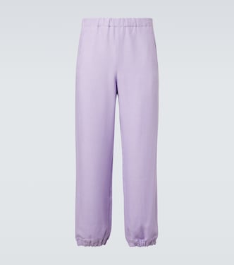 Linen sweatpants with amethyst | God's True Cashmere