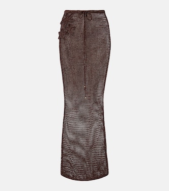 Cori open-knit lamé maxi skirt | Bananhot