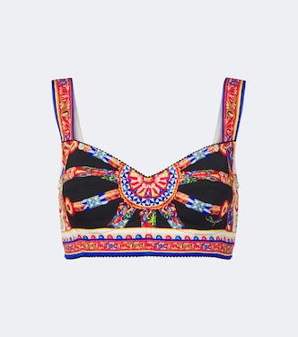 Carretto silk-blend charmeuse crop top | Dolce&Gabbana