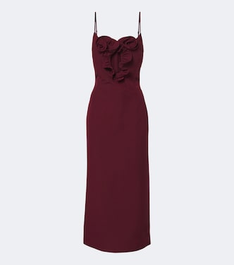Floral-appliqué cotton and silk midi dress | Magda Butrym