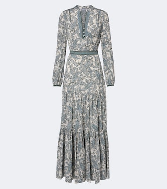 Robe longue Sama en soie mélangée  | Veronica Beard