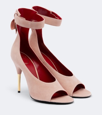 Salones peep-toe Fatale de ante con lazo | Valentino Garavani