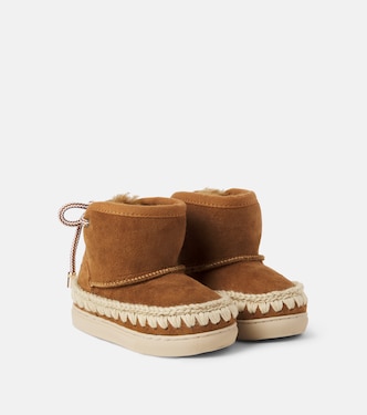 Botas de ante bordadas con borrego | Mou Kids
