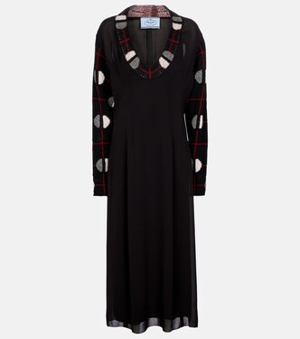 Midikleid aus Wolle und Seide | Prada