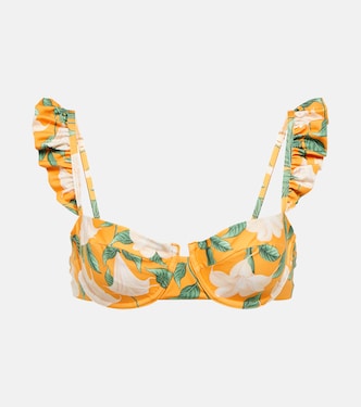 Kiwi floral bikini top | Agua by Agua Bendita