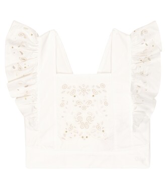 Embroidered cotton top | Chloé Kids
