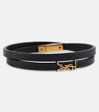 Pulsera YSL de piel con logo | Saint Laurent