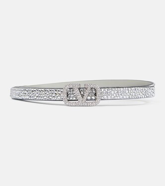 VLogo Signature embellished leather belt | Valentino Garavani