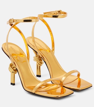Sandalen Knot aus Metallic-Leder | Bottega Veneta