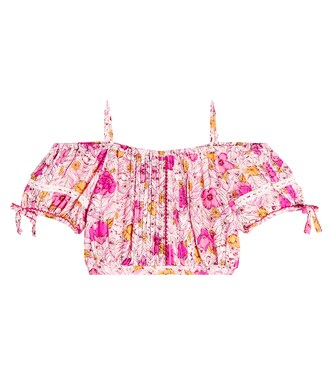 Bonny floral off-shoulder top | Poupette St Barth Kids