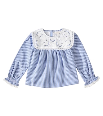 Henriette lace-trimmed cotton top | Louise Misha