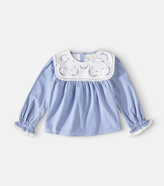Henriette lace-trimmed cotton top | Louise Misha