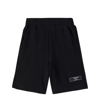 Logo cotton jersey shorts | Balmain Kids