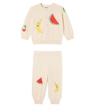 Baby Brody cotton cardigan and pants set | Molo