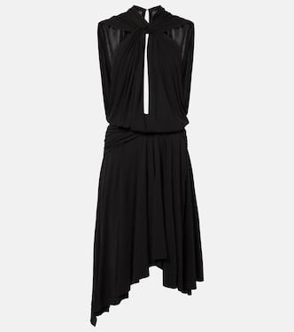 Draped ruched crêpe jersey midi dress | Acne Studios