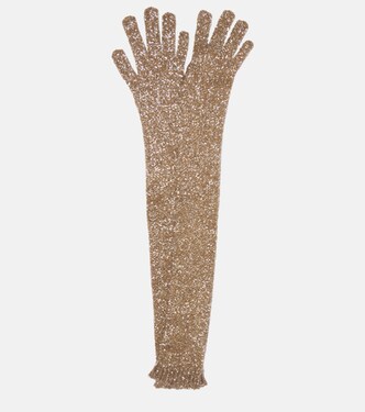 Guanti con paillettes | Brunello Cucinelli