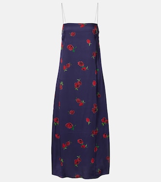 Sicily printed twill slip dress | Khaite