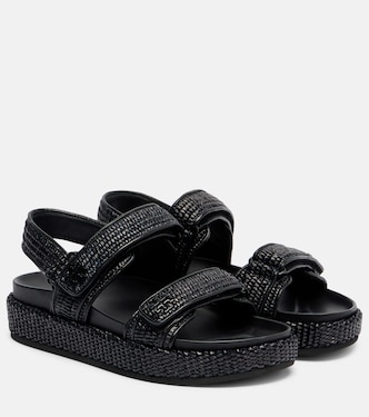 Raffia and leather sandals | Tory Burch
