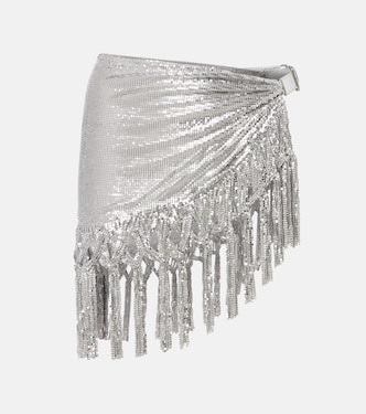 Minifalda Chainmail con piel | Rabanne