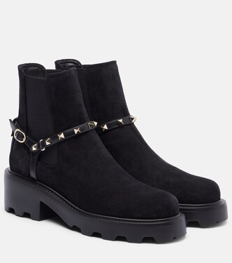 Ankle Boots Rockstud 55 aus Veloursleder | Valentino Garavani