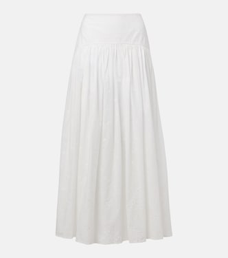 Procida pleated cotton maxi skirt | Staud