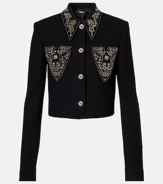 Chaqueta en mezcla de lana con tachuelas | Versace