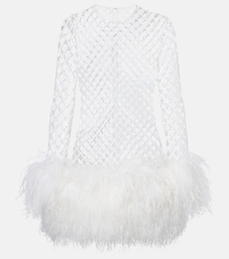 Feather-trimmed sequined minidress | Dolce&Gabbana