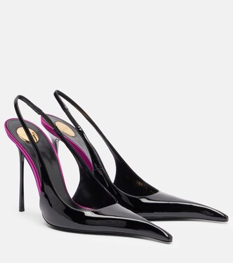 Amalia 110 patent leather slingback pumps | Saint Laurent