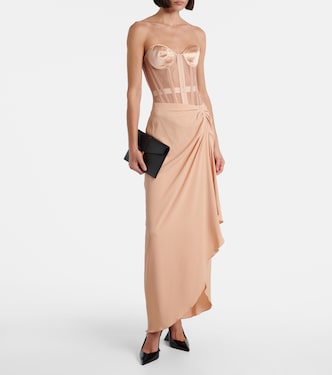 re/edit paneled sheer bustier top in pink - Mugler | Mytheresa