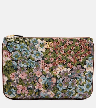 Pochette VLogo en jacquard à fleurs | Valentino Garavani