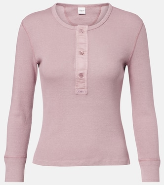Ribbed-knit cotton Henley shirt | Chloé