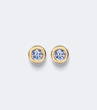 Pavé 18kt gold earrings with tanzanites | David Yurman