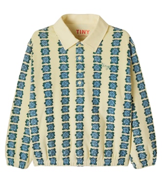 Floral cotton terry polo shirt | Tinycottons