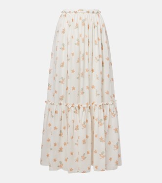 Floral silk maxi skirt | Chloé