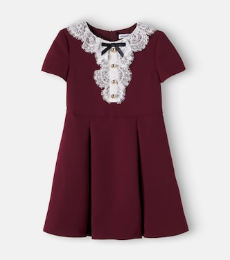 Lace-trimmed cotton dress | Self-Portrait Kids