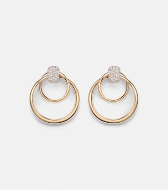 Pomellato Together 18kt rose gold hoop earrings with diamonds | Pomellato