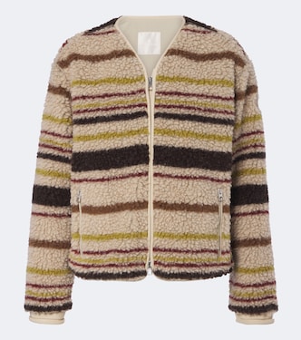 Striped wool-blend teddy jacket | Moncler