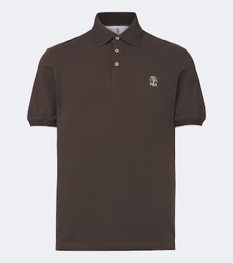 Logo cotton piqué polo shirt | Brunello Cucinelli