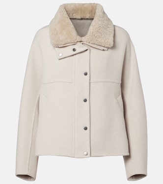 Jacke aus Wolle und Kaschmir mit Shearling | Brunello Cucinelli