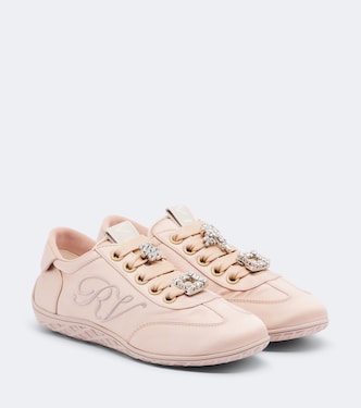 Viv Low 레더 트리밍 새틴 스니커즈 | Roger Vivier