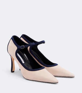 Mary-Jane-Pumps Churla aus Veloursleder | Manolo Blahnik