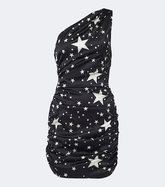 One-shoulder printed silk-blend minidress | Dolce&Gabbana