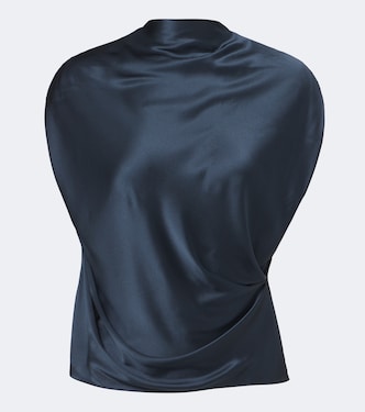 Draped silk charmeuse top | The Sei