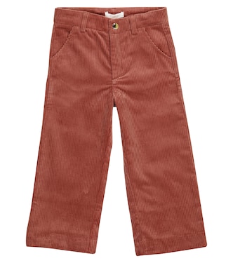 Stretch-cotton corduroy straight pants | Chloé Kids
