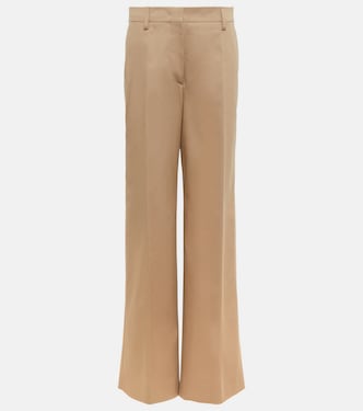 High-rise cotton-blend pants | Prada