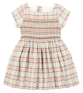 Duchesse checked cotton-blend dress | Bonpoint