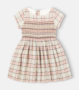 Duchesse checked cotton-blend dress | Bonpoint