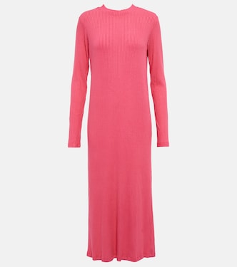 Ember ribbed-knit midi dress | Velvet