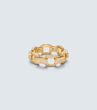 Anillo Deco Link de oro de 18 ct (750/1000) con diamantes | Shay Jewelry