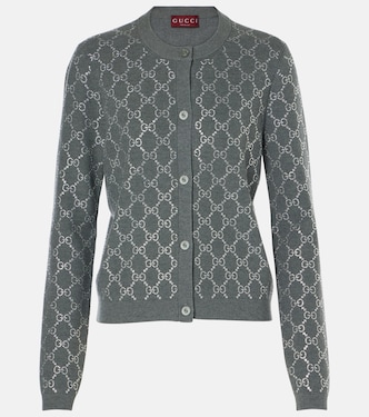 Cardigan GG aus Wolle mit Kristallen | Gucci